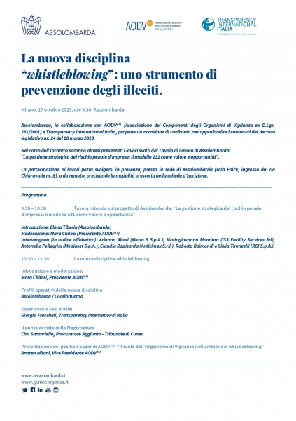 La nuova disciplina “whistleblowing”: uno strumento di prevenzione degli illeciti